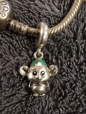 Genuine Pandora S925 Silver Disney Cinderella GUS Mouse Dangle Charm 798849C01
